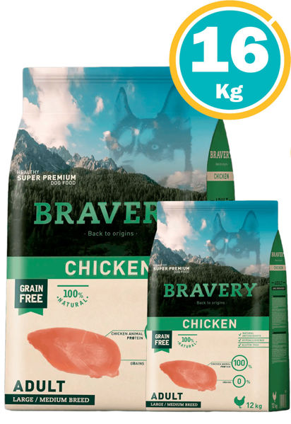 Imagen de BRAVERY Perro Adulto Razas Medianas Y Grandes 12kg + 4kg de Regalo + Lick Mat