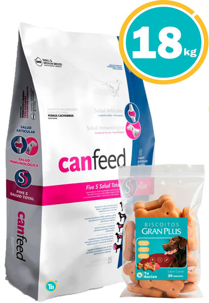 Imagen de CAN FEED CACHORRO RAZAS PEQUEÑAS Y MEDIANAS 15 + 3 KG + Galletas Gran Plus