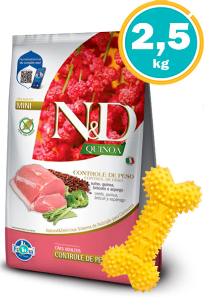 Imagen de NYD Perro Adulto mini Quinoa Sobrepeso CERDO  2.5KG