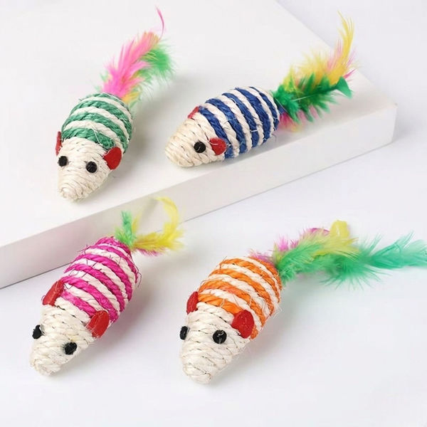 Imagen de Juguete Ratón de Sisal con pluma