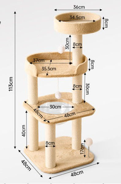 Imagen de RASCADOR P/GATO CON CAMA 3 NIVELES BEIGE - TR277