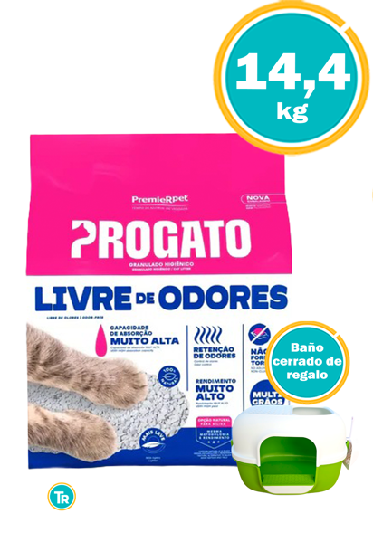Imagen de SANITARIO PROGATO PIEDRA BLANCA LIBRE DE OLOR 14.4KG KIT