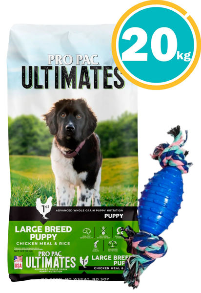 Imagen de PRO PAC Cachorro Raza Grande 20Kg + Juguete granada con nudo