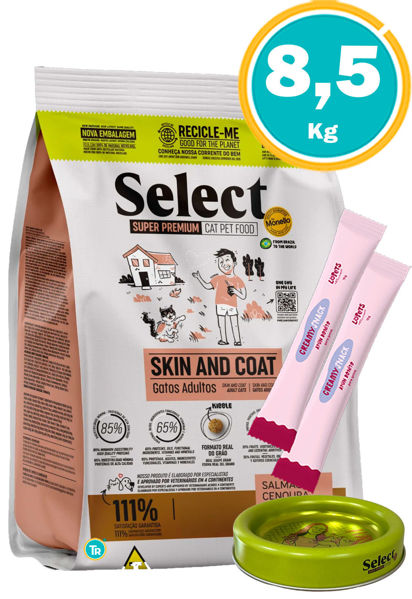 Imagen de SELECT Gato Skin & Coat 8,5kg + Comedero y creamy