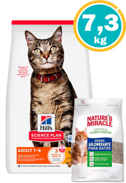 Imagen de HILLS Gato Adulto Optimal Care 7,3 Kg  + Arena sanitaria 3kg