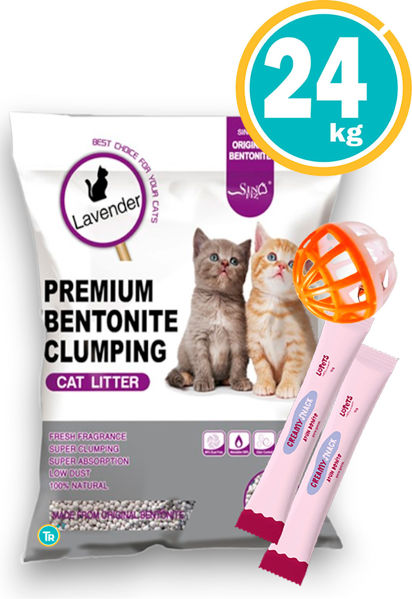 Imagen de Sanitario Bentonita Aglomerante Aromas 24kg + Pelota + Salsas