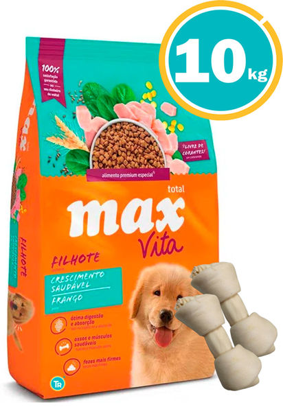 Imagen de MAX Perro Cachorro 10 kg + Hueso Digerible