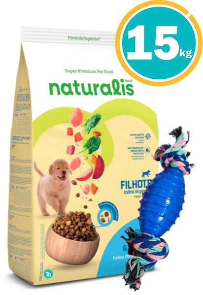 Imagen de NATURALIS Alimento Perro Cachorro Pollo, Pavo y Frutas 15kg + Juguete