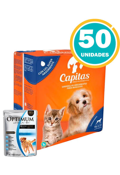 Imagen de Tapete Capitas 50 Unidades 65X77CM + Salsa optimum