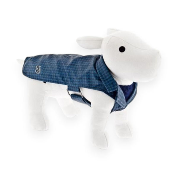 Imagen de Chaleco Impermeable para Perro Cuadrillé Azul 43cm - Ferribiella