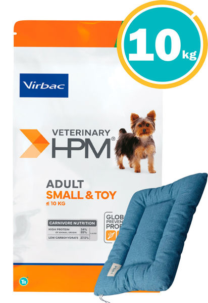 Imagen de Alimento HPM Virbac Perro Adulto Raza Pequeña y Mini 10 kg + colchoneta HPM