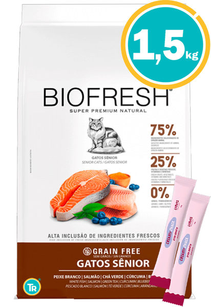 Imagen de BIOFRESH Gato Senior 1.5 Kg Pescado Blanco Y Salmon + Creamy