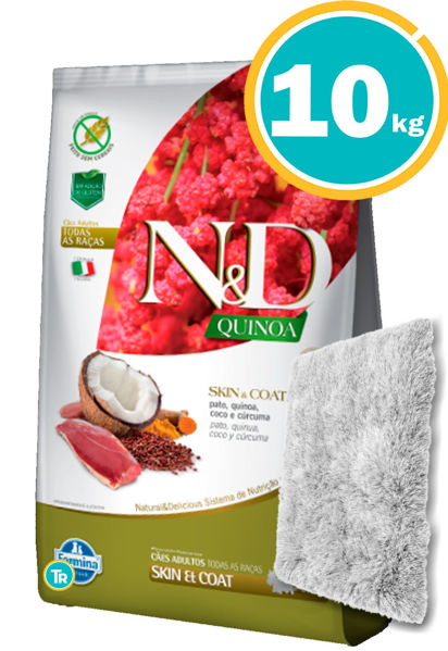 Imagen de NYD Perro Quinoa Skin & Coat Pato 10,1kg + Colchoneta peluda